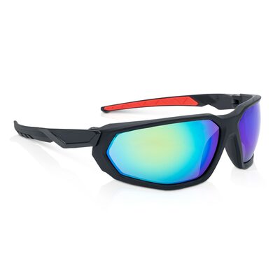 Jackson Safety Safety Glasses - HyperGuard F-Series - Blue/Green Mirror Lens - Black Full Frame - Hardcoat Anti-Scratch
