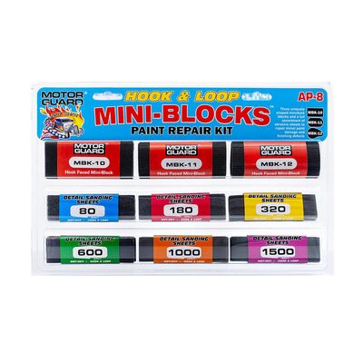 Motorguard J.R. Tech MINI-BLOCK PAINT REPAIR KIT ASSORTMENT OF 3 - HOOK & LOOP SANDING BLOCKS