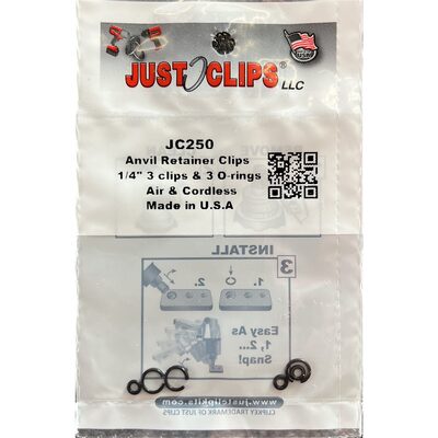 Just Clips 5 PACK 1/4" ANVIL RETAINER CLIP REFILL KIT
