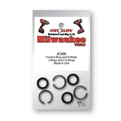 JUST CLIPS 1/2" FRICTION RINGS & O-RINGS FOR MILWAUKEE TOOLS - 10 PACK
