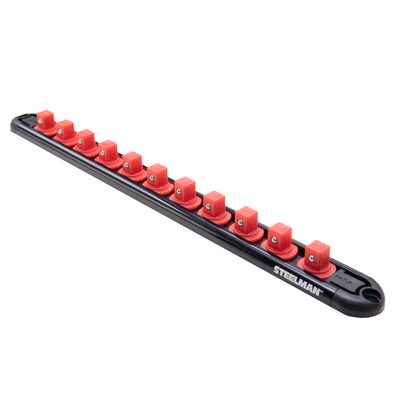 J S Products (steelman) 3/8-Inch Drive 11-Piece Aluminum Socket Storage Rail