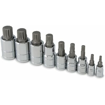J S Products (steelman) 9PC TRIPLE SQUARE SOCKET SET