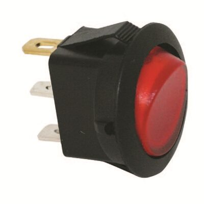 The Best Connection 10 Amp 12V Red Round Rocker