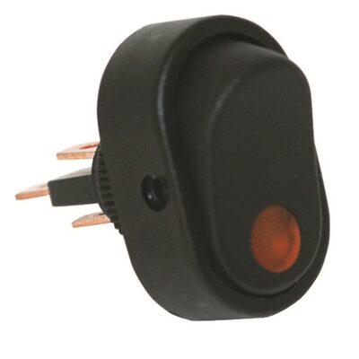 The Best Connection 16 Amp 12V Red Oval Rocker