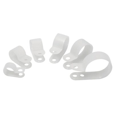 The Best Connection 1/8" THRU 1" I.D. NATURAL NYLON CLAMP ASSORT 16PCS