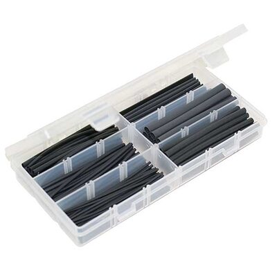 The Best Connection Heat Shrink Tubing Kit, Black, 161 pcs