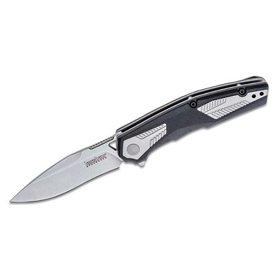 Kershaw Tremolo Assisted Open Liner Lock Clip Point Blade EDC Folding Pocket Knife - Silver/Black