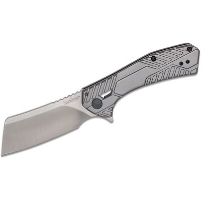 Kershaw Static Manual Frame Lock Cleaver Blade EDC Folding Pocket Knife - Gray