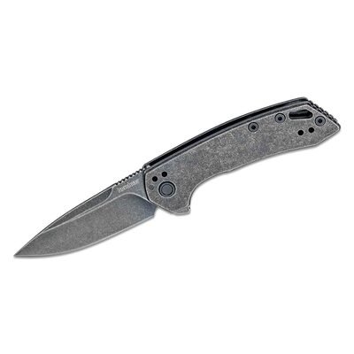 Kershaw Radar Assisted Open Frame Lock Drop Point Blade EDC Folding Pocket Knife with Blackwash Finish - BlackWash