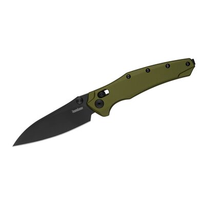 Kershaw Bareknuckle Manual DuraLock Modified Sheepsfoot Blade EDC Folding Pocket Knife - OD Green
