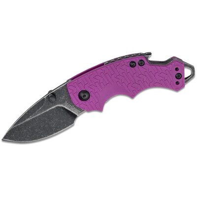 Kershaw Shuffle Multifunction Manual Open Inset Liner Lock Drop Point Blade EDC Folding Pocket Knife with BlackWash Finish - Purple