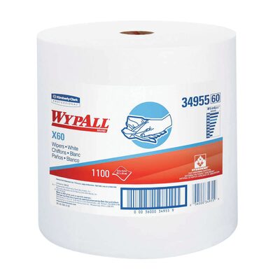 Kimberly-Clark WYPALL X60 WIPERS WHITE JUMBO ROLL KREW 500