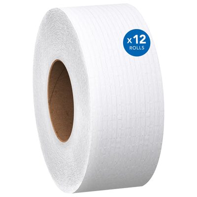 Scott&reg; 100% Recycled Fiber High-Capacity Jumbo Roll Toilet Paper - 12 Rolls