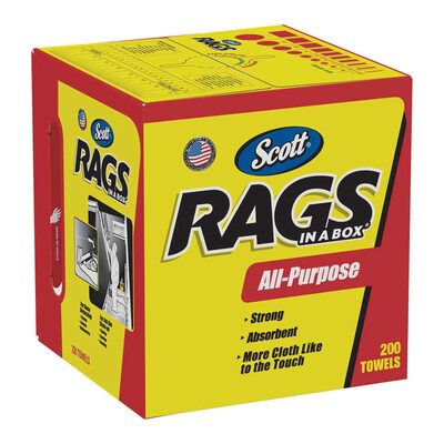Kimberly-Clark Scott Rags in a Box 200-ct, White
