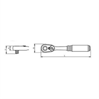 Ko-ken USA 3/8" Sq.Dr. Ratchet Handle 72 teeth Length 178mm Quick Release Z-series