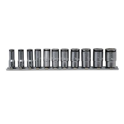 Ko-ken USA Special 1/4 Sq. Dr. Semi-Deep NUT GRIP Socket Set 5-14mm - 11 pieces