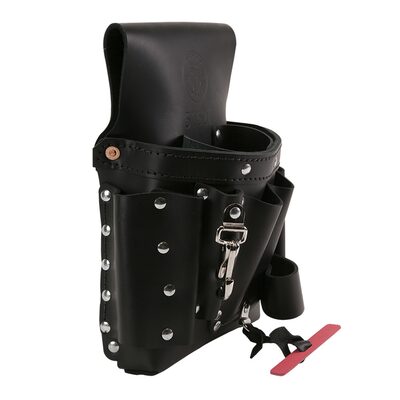 Klein Tools Tool Pouch Leather 8-Pockets Knife Snap