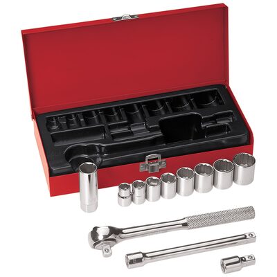 Klein Tools 3/8-Inch Drive Socket Wrench Set, 12-Piece