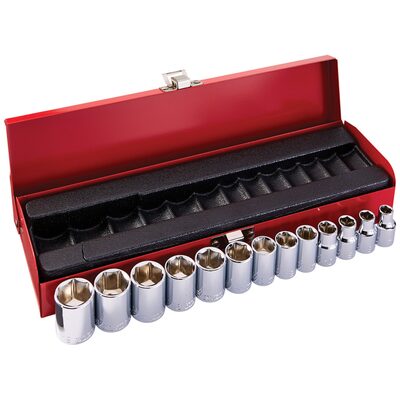 Klein Tools 3/8-Inch Drive Socket Wrench Set, Metric, 13-Piece