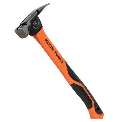 Klein Tools Smooth Face Fiberglass Hammer, 18-Ounce