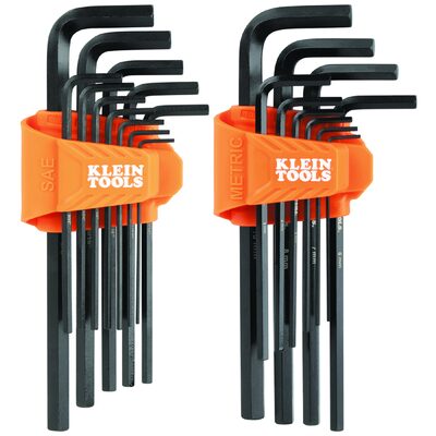 Klein Tools L-Style Long Hex Key Set, SAE and Metric, 22-Piece