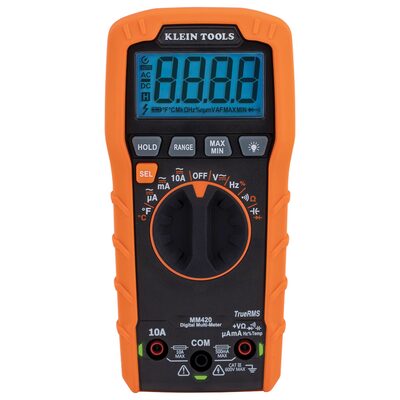 Klein Tools Digital Multimeter, TRMS Auto-Ranging, 600V, Temp
