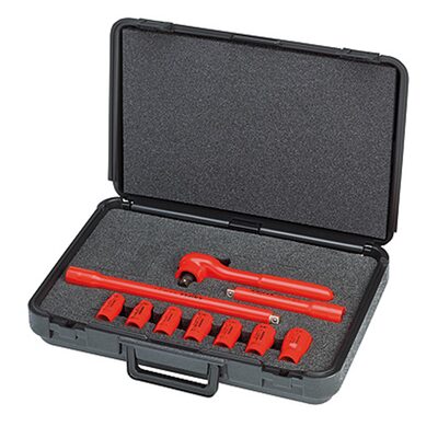 KNIPEX 10PC-1,000V INSLTD SOCKET SET 3/8IN DR SAE