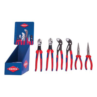 KNIPEX 6PC 2EA 8" Needle/10" Cutter/10" Cobra Comfort Grip Display