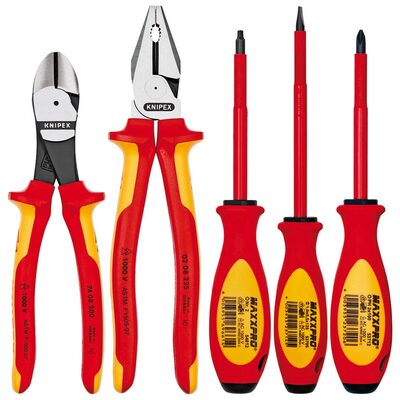 KNIPEX 5PC PLIERS/SCREWDRR TOOL SET-1,000V INSLTD