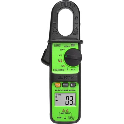 KPS by Power Probe DCM450MINI TRMS Clamp Meter 600A AC with NCV, 6000-Count Display And Backlight | Great for Maintenance Techs and Field Electricians