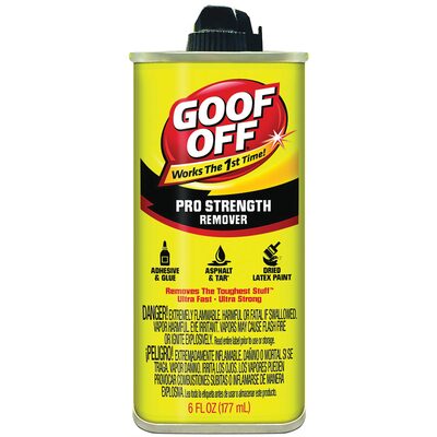 Klean Strip Goof Off FG661 Pro Strength Adhesive Remover, 6 oz Non Aerosol Can, Water White