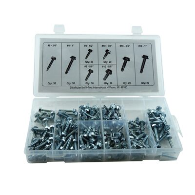 K Tool International 200-Piece Hex Head Washer Drill Kit