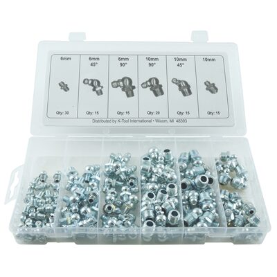 K Tool International 140 Piece Metric Grease Fitting Assortment