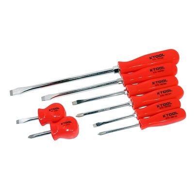 K Tool International 8-Piece Screwdriver Set with Orage Square Handles