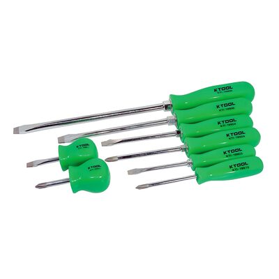 K Tool International 8-Piece Screwdriver Set with Green Square Handles