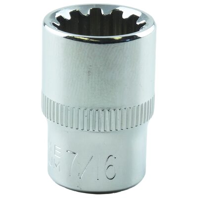 K Tool International SPLINE SOC 1/4" DR 7/16"