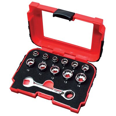 K Tool International Socket Set 12 pc 1/4 in. Spline Multi Plus Close Qtr