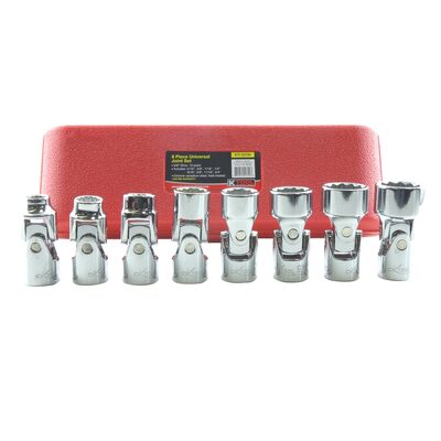 K Tool International Socket Set 8 pc Universal Chrome 3/8 drive 12 pt