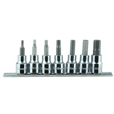 K Tool International SOC HEX BIT SET 3/8" DR 7 PC. SAE