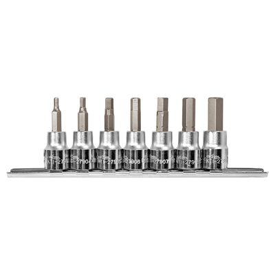K Tool International SOC HEX BIT SET 3/8" DR 7 PC MM