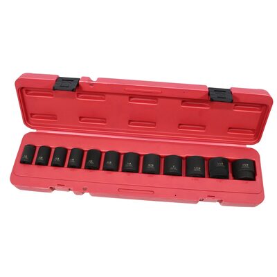 K Tool International Socket Set Impact 1/2 in. Dr 12 Piece SAE