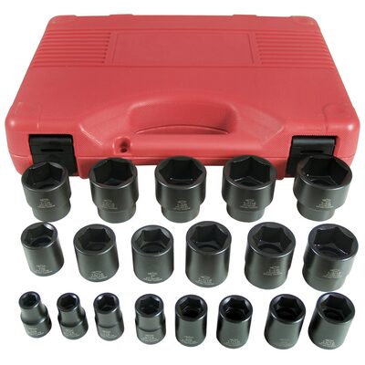 K Tool International 19 Piece 1/2" DR Short Impact Socket Set