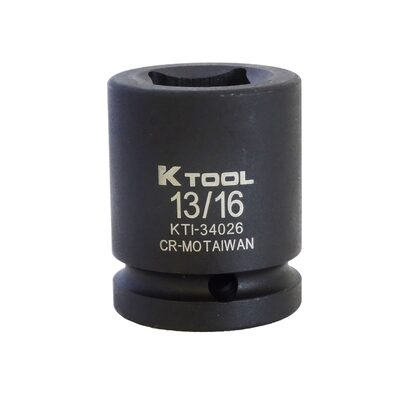 K Tool International Socket Impact 13/16 Inch 3/4 Inch Drive Budd Wheel Square 4 Point