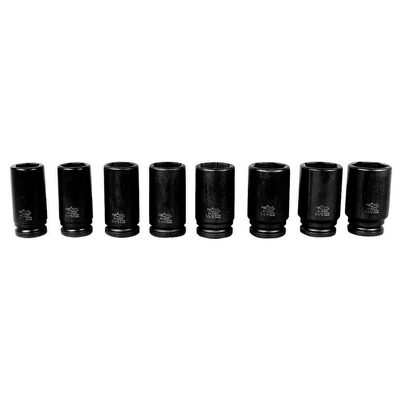 K Tool International Socket Set Impact 3/4 Inch Drive SAE 8 Piece Deep
