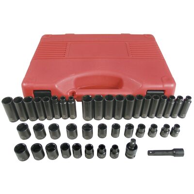 K Tool International Socket Set Impact 42 piece 3/8 in. Dr. SAE and MM