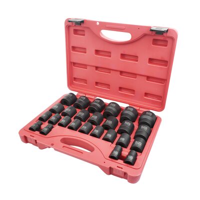 K Tool International Socket Set Impact Metric Short 1/2 in. Dr 26 Pieces