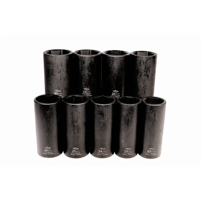 K Tool International Socket Set Metric Impact 9 Piece 1/2 Inch Drive 6 Point