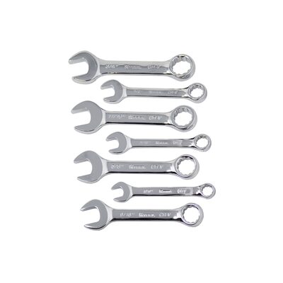 K Tool International Wrench Set 7 Piece Combination Short SAE