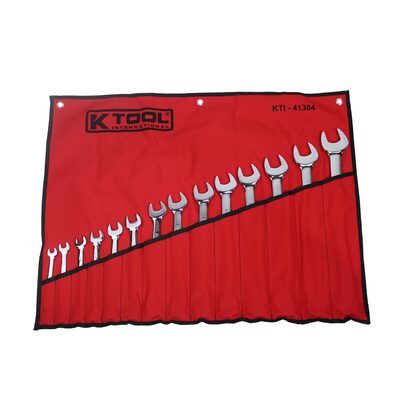 K Tool International Wrench Set 14 Piece Hi Polish with Bag
