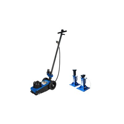 K Tool International Truck Jack 22 Ton Air/Hydraulic AND Jack Stands 22 Ton Heavy Duty